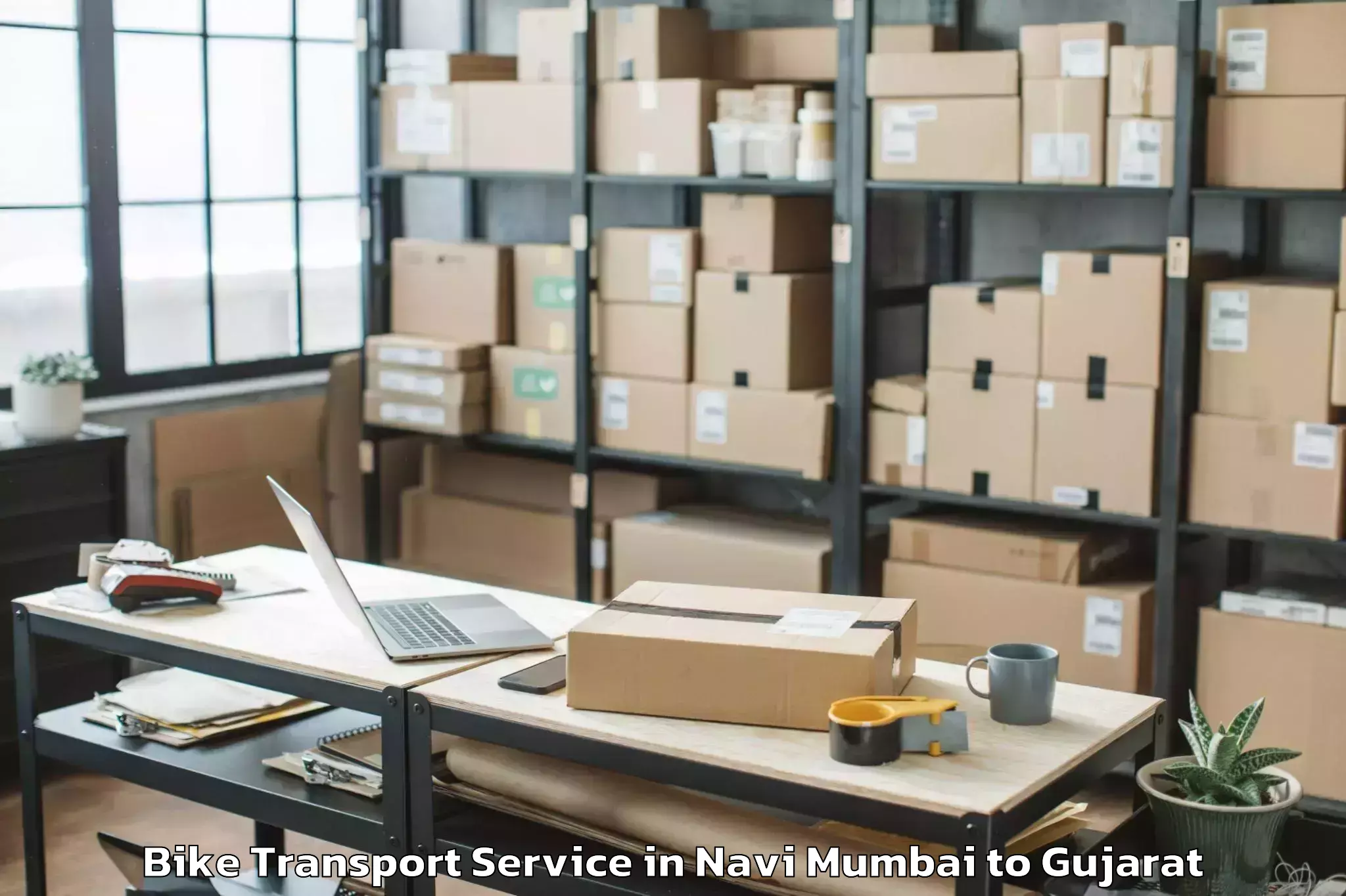 Efficient Navi Mumbai to Kalavad Bike Transport